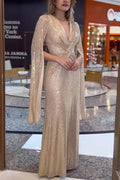 Mia – Glamorous Brighter Sequin Cape Sleeve Gown for Women - Image 19
