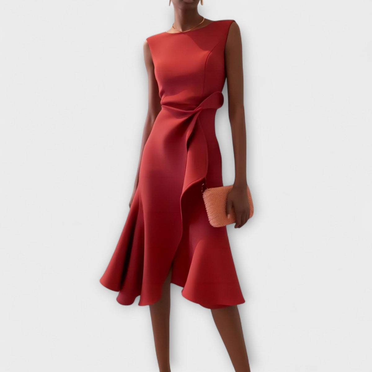Helga – Draped Asymmetric Dress - Image 1