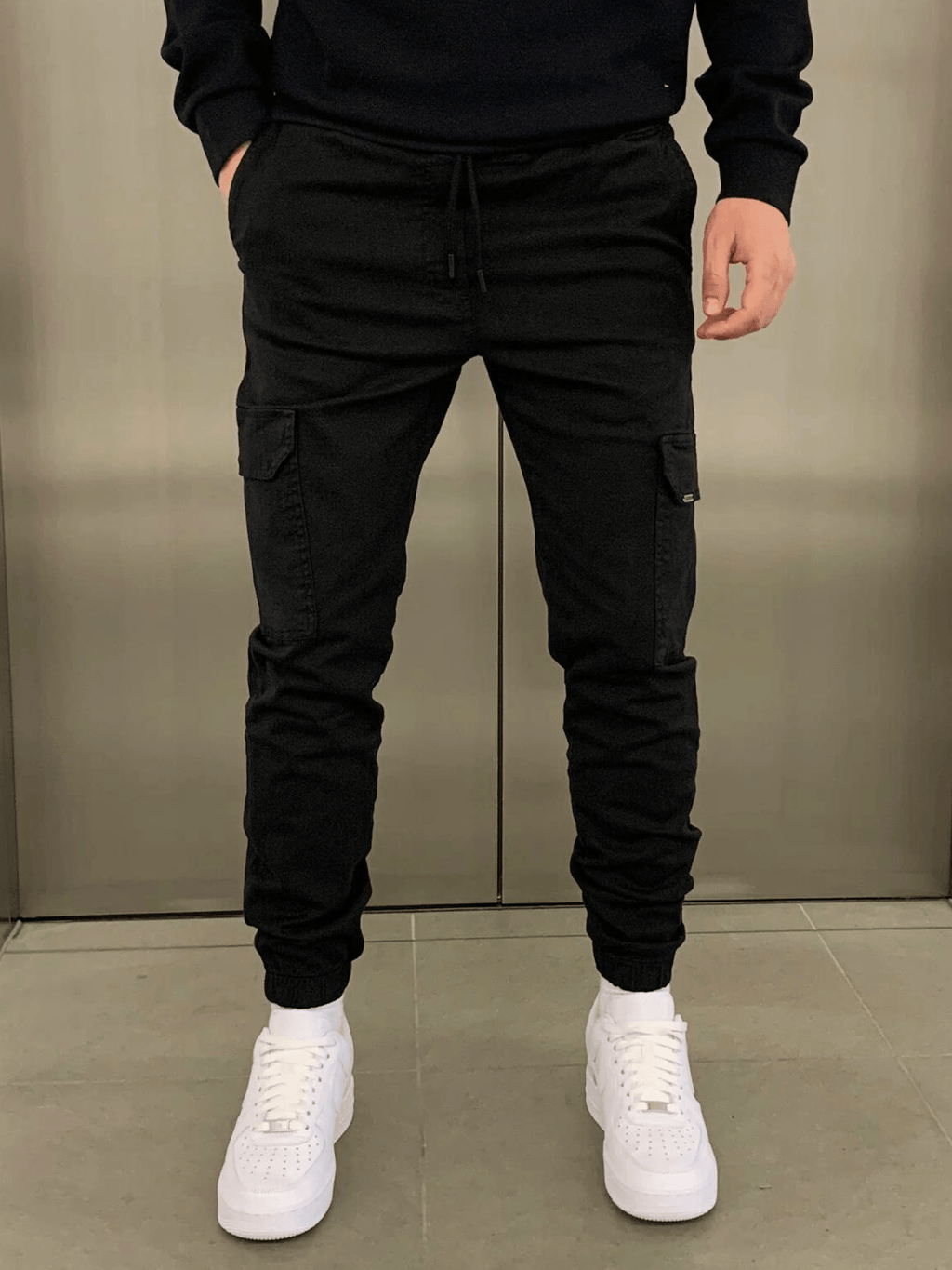 Tomasz – Męskie Spodnie Cargo Slim Fit z Elastycznym Pasem
