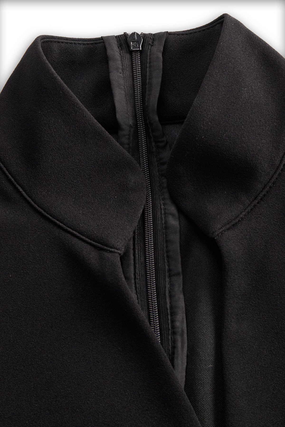 Ava – Elegant black women's dress with stand-up collar - Image 7