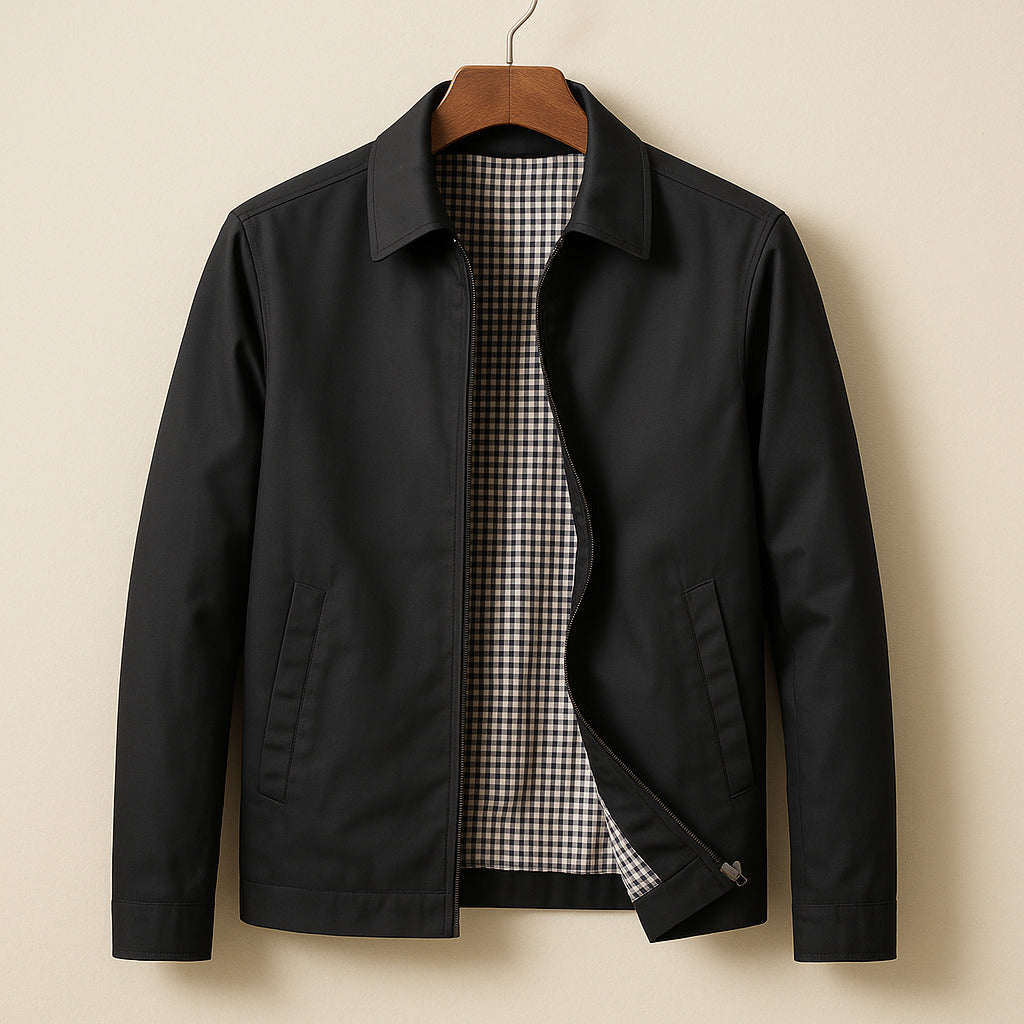 Swobodna męska kurtka o kroju slim fit z zamkiem błyskawicznym - J&B; - 1 - Livia-Moda