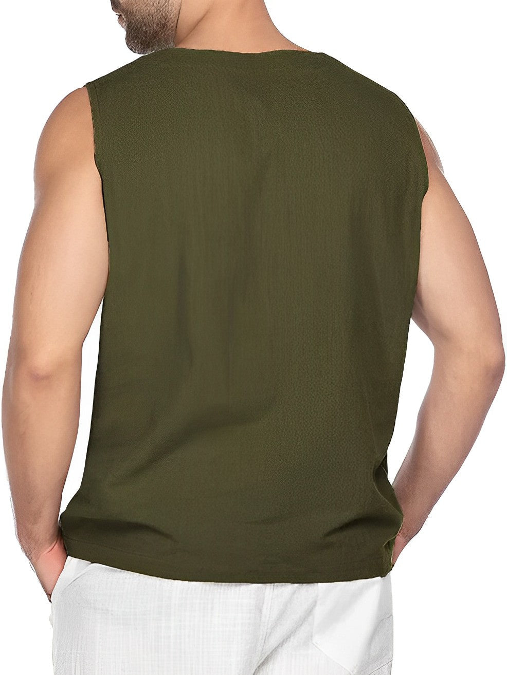 Sznurowany tank top męski na lato – Zdjęcie 11