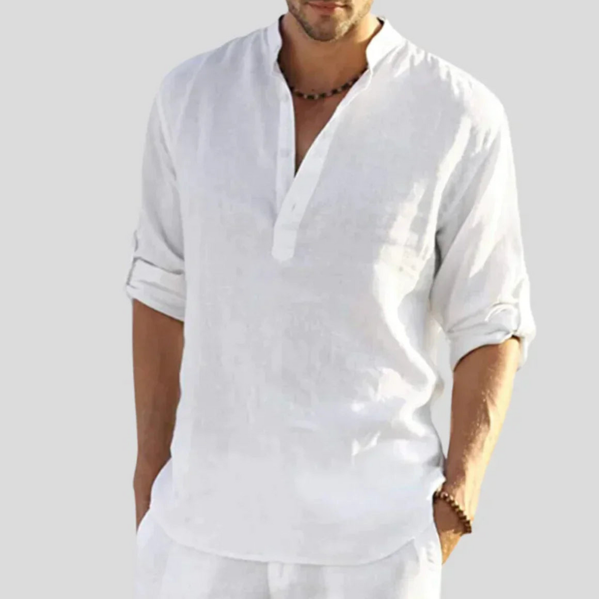 Thomas – Lightweight Stand Collar Shirt - Image 7