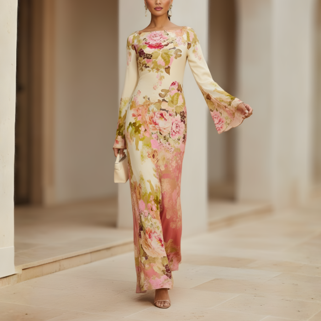 Clara – Long Sleeve Party Maxi Dress - Image 1