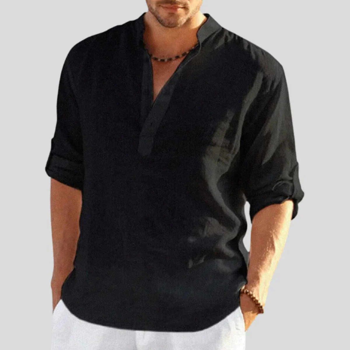 Thomas – Lightweight Stand Collar Shirt - Image 2