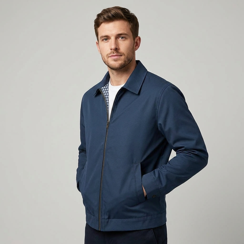 Swobodna męska kurtka o kroju slim fit z zamkiem błyskawicznym - J&B; - 5 - Livia-Moda