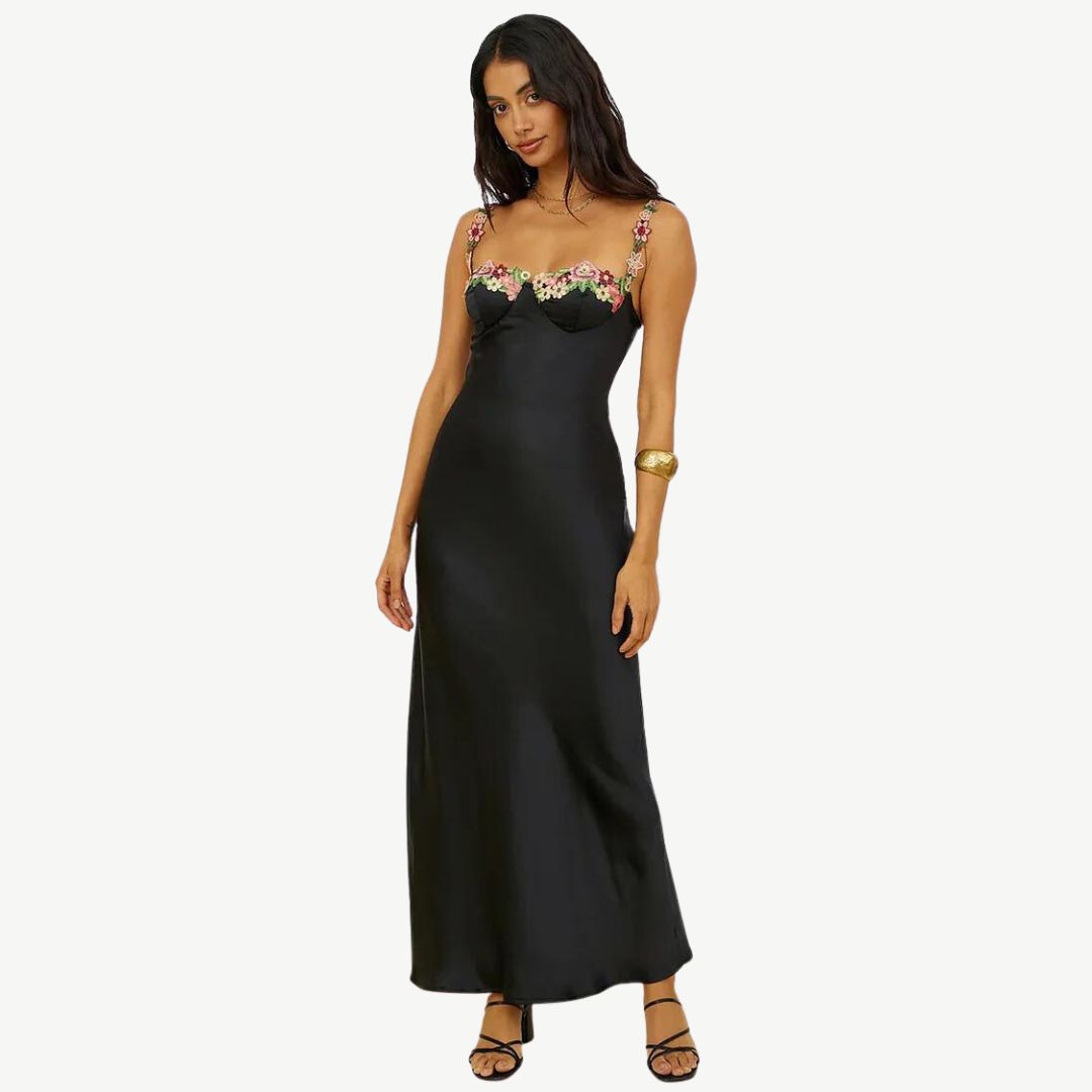 Verena – Women  Satin Floral Print Evening Dress - Image 21