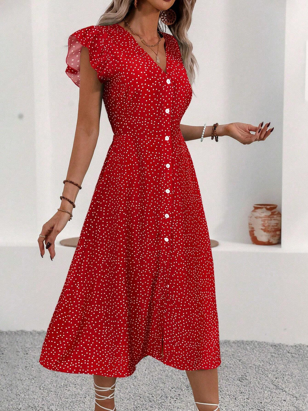 Sandra – Midi-Kleid für Damen mit Blumenmuster - Image 4