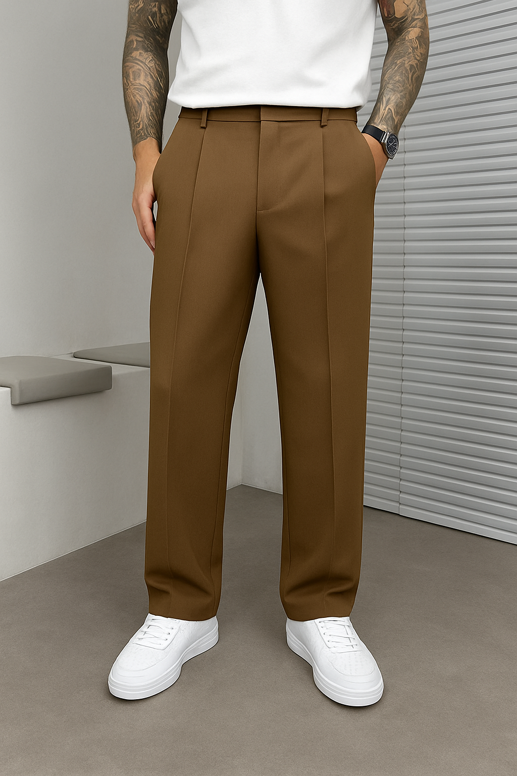 Bastian – Elegant wide-leg trousers for Men - Image 1
