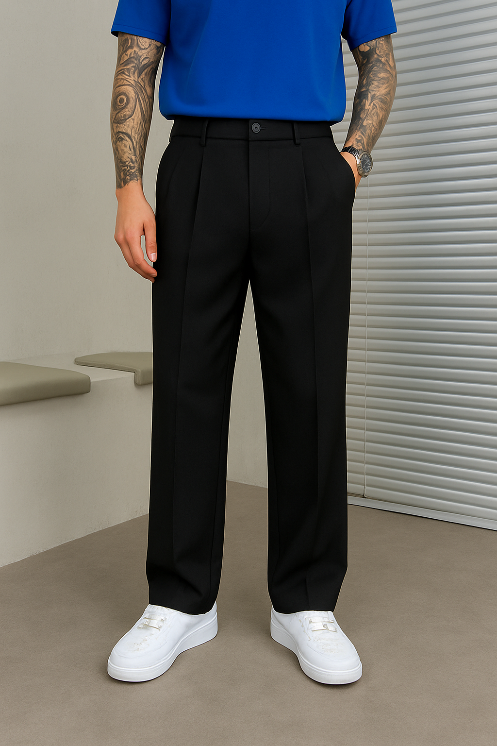 Bastian – Elegant wide-leg trousers for Men - Image 4