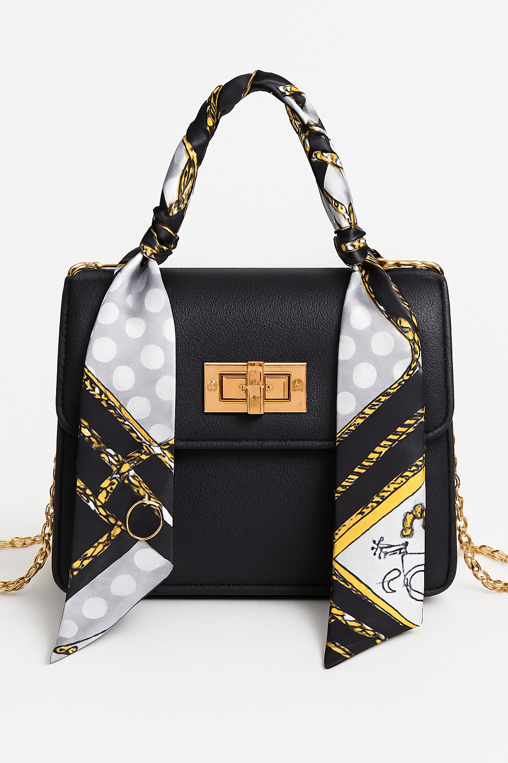 Alina – Chic Handbag with Scarf Detail - Image 7