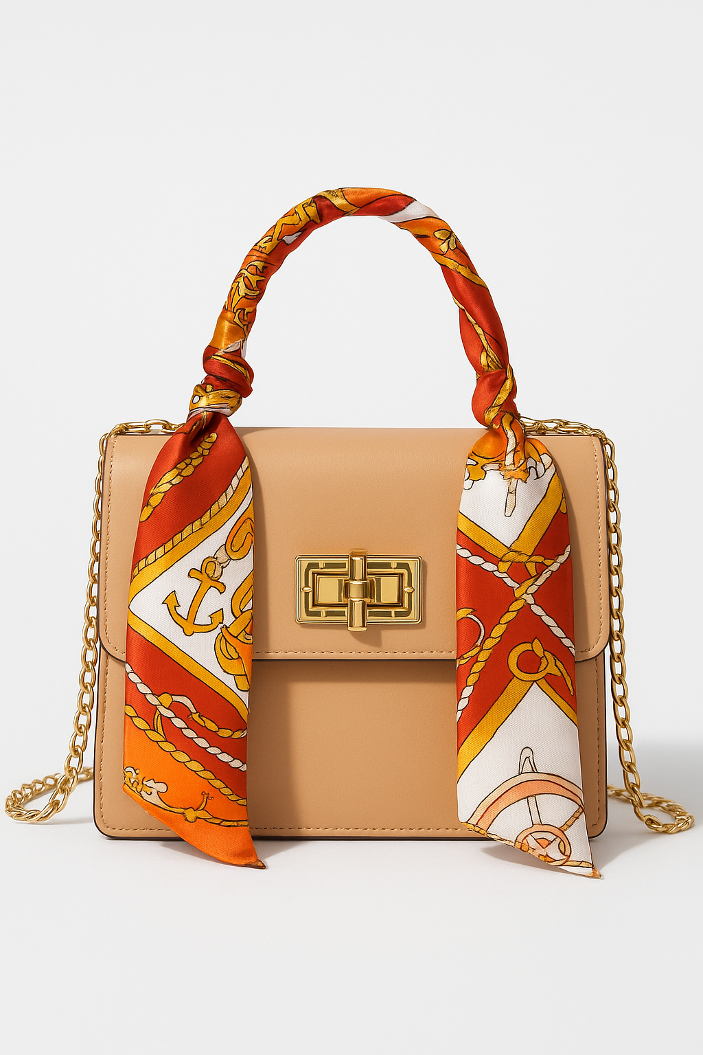 Alina – Chic Handbag with Scarf Detail - Image 9