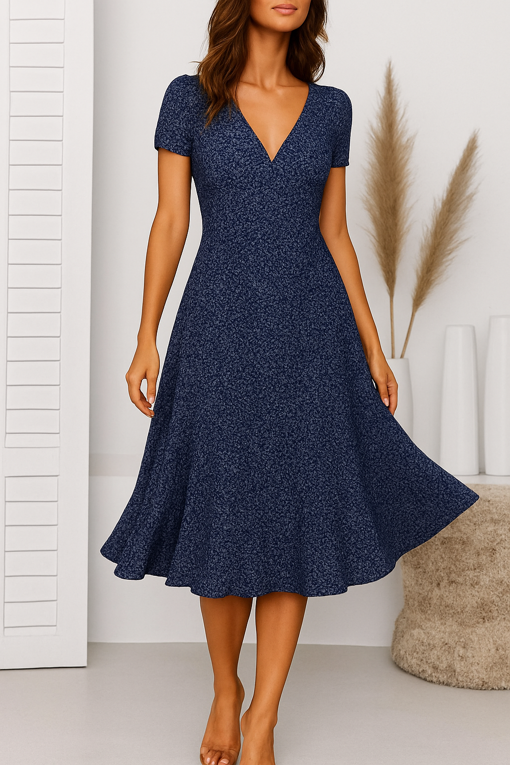 Karina – Elegant A-Line V-neck Dress for Women - Image 7