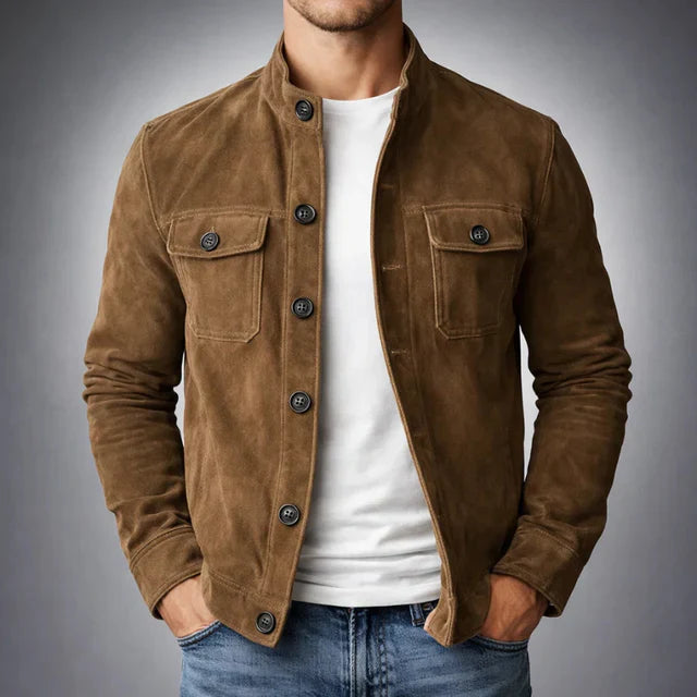 Męska kurtka typu utility, luźny krój z zapięciem na guziki - J&B; - 1 - Livia-Moda