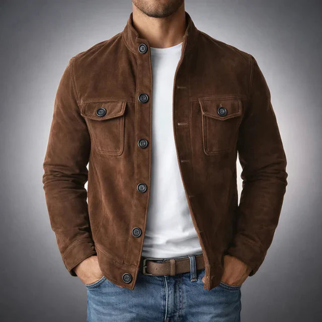 Męska kurtka typu utility, luźny krój z zapięciem na guziki - J&B; - 4 - Livia-Moda
