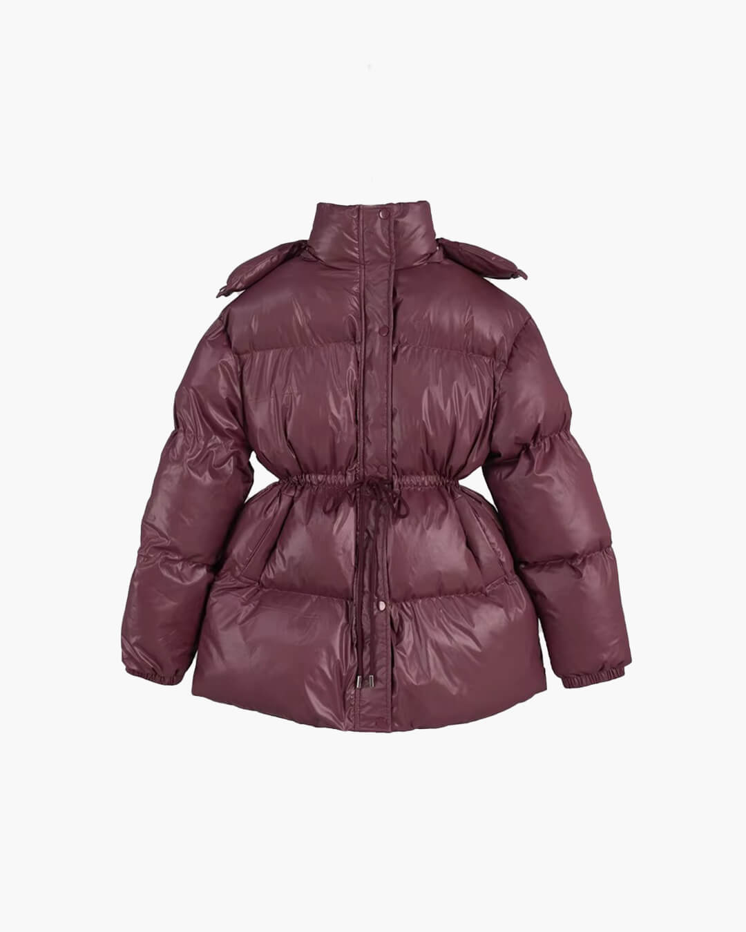 Kurtka puchowa damska z sznurkiem i wydłużonym krojem - J&B; - 5 - Livia-Moda