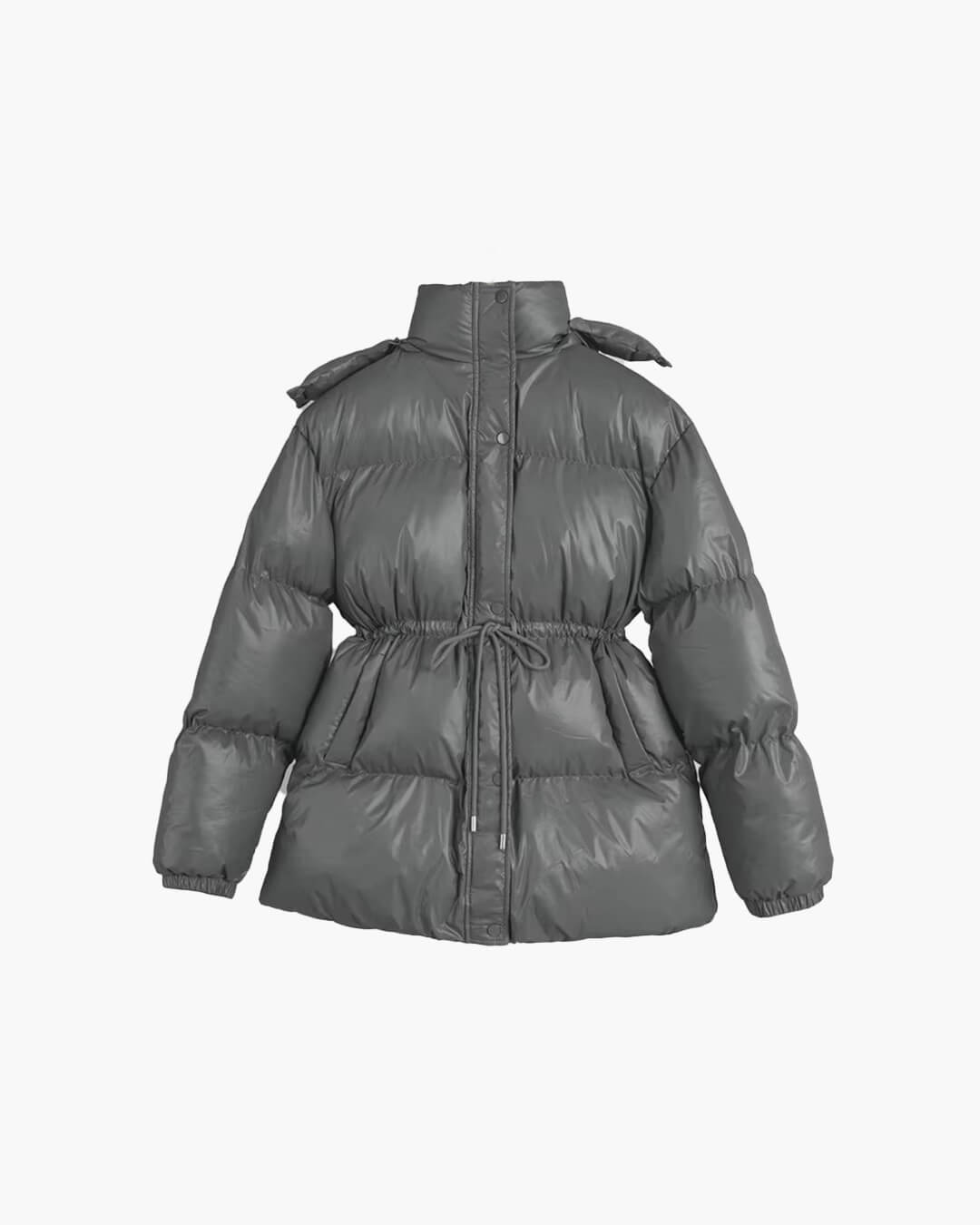 Kurtka puchowa damska z sznurkiem i wydłużonym krojem - J&B; - 8 - Livia-Moda