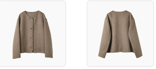 Kurtka damska o luźnym kroju, zapinana na guziki - J&B; - 7 - Livia-Moda