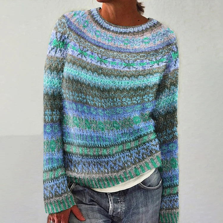 Wyjątkowy, ręcznie robiony islandzki sweter damski o stylowych wzorach i zapewniający wygodę - L&S; - 4 - Livia-Moda