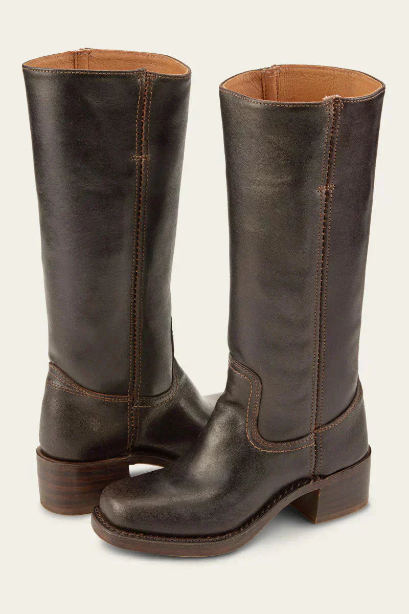 Wadenhohe Stiefel für Damen – Elegantes Modell mit geschlossener Spitze und Blockabsatz - 1 - Jasminaboutique.com