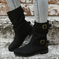 Damskie buty na niskim obcasie z eleganckimi klamrami - J&B; - 7 - Livia-Moda