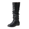 Swobodne damskie buty jeździeckie z wysoką cholewką i zaokrąglonym czubkiem - J&B; - 7 - Livia-Moda