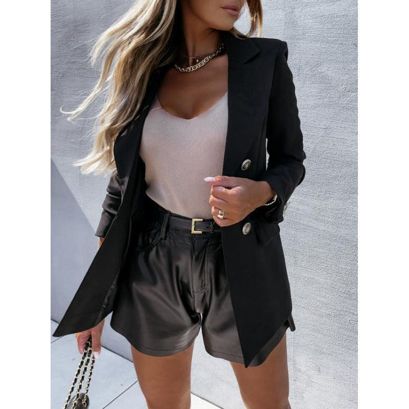 Dwurzędowa damska marynarka w jasnoniebieskim kolorze o eleganckim kroju - J&B; - 6 - Livia-Moda