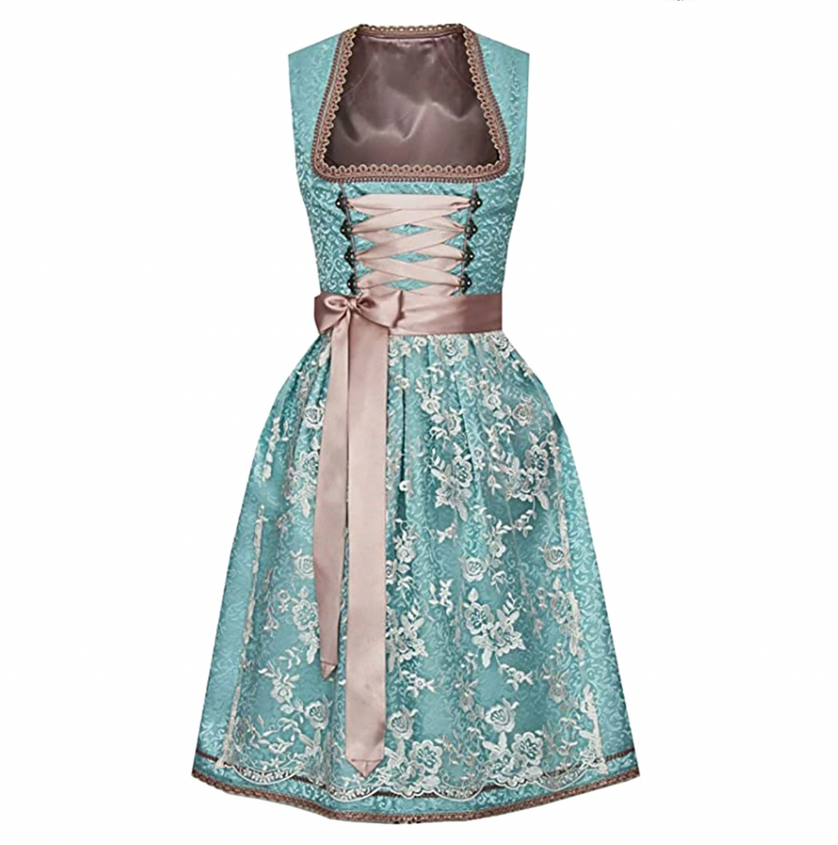 Dirndl damskie z koronkowymi wykończeniami i elegancką kokardką - J&B; - 4 - Livia-Moda