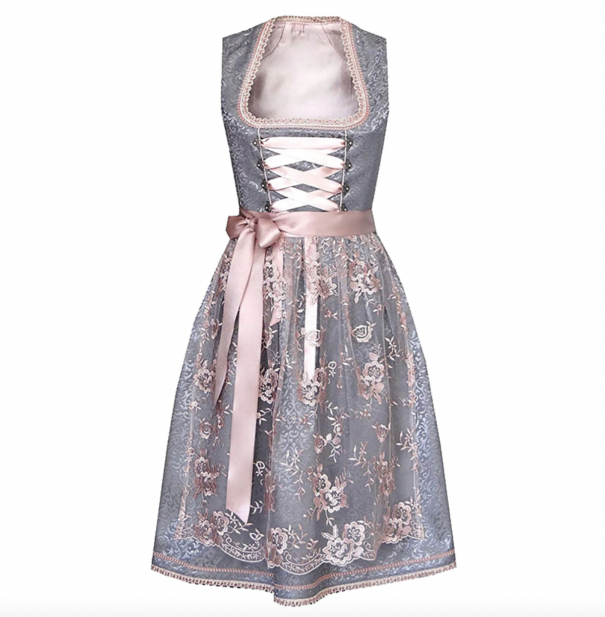 Dirndl damski o klasycznym kroju z dekoltem w kształcie serca i eleganckim haftem - J&B; - 7 - Livia-Moda