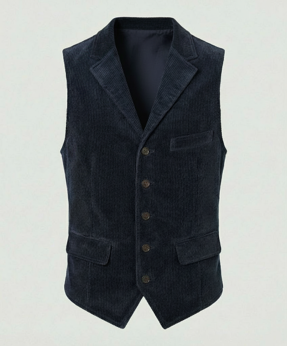 Klasyczna męska kamizelka z sztruksu z kieszeniami - J&B; - 7 - Livia-Moda