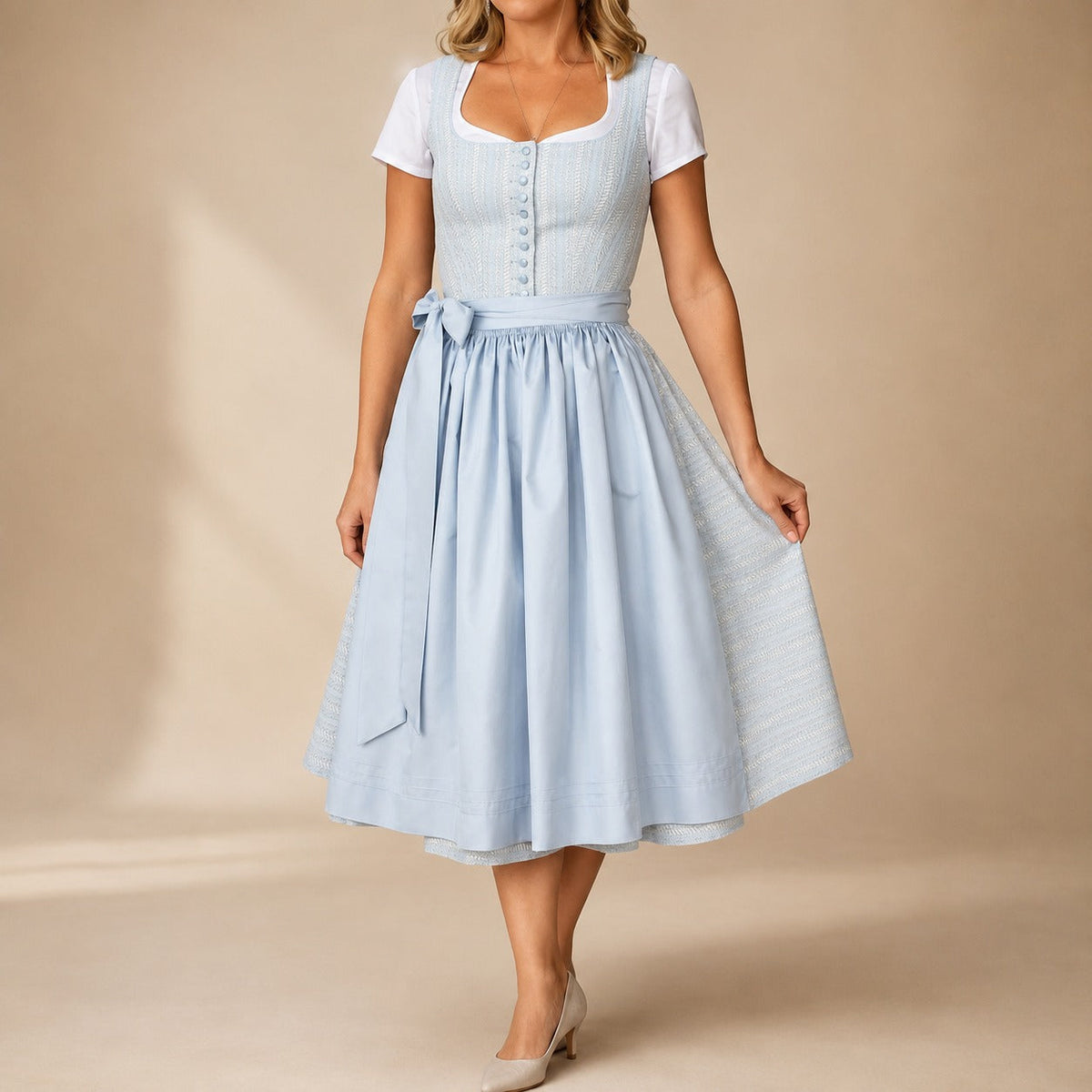 Tradycyjna sukienka na Oktoberfest dla kobiet z ozdobą w postaci kokardki - 11 - Livia-Moda