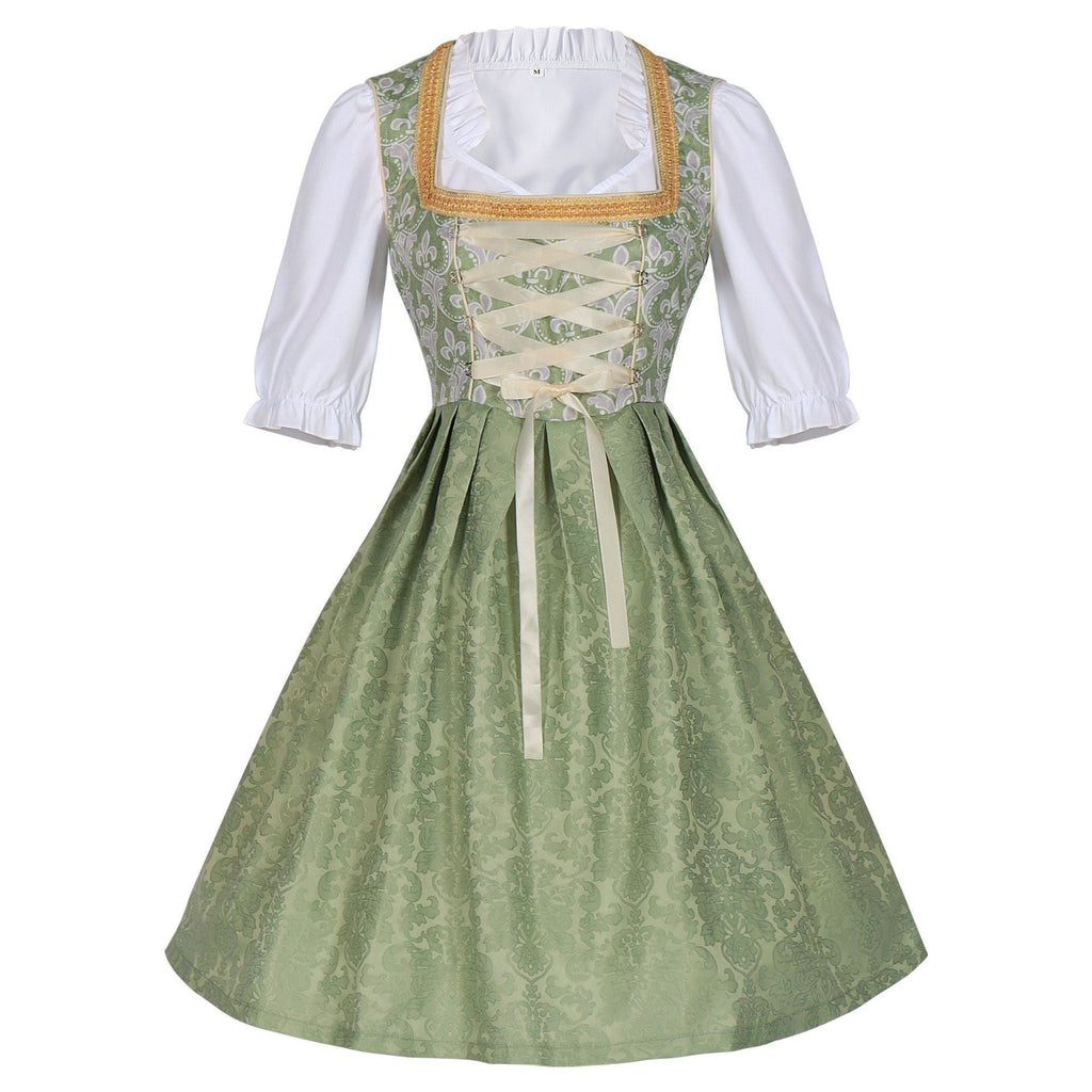 Sukienka dirndl damska z haftem i paskiem w talii | L&V - 4 - Livia-Moda