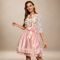 Sukienka dirndl damska z koronkowymi rękawami i kokardą | L&V - 4 - Livia-Moda