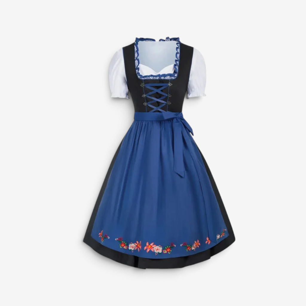Sukienka dirndl damska z haftem i sznurowaniem | L&V - 3 - Livia-Moda