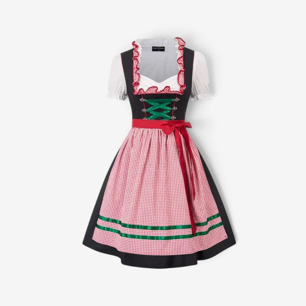 Sukienka dirndl damska z haftem i sznurowaniem | L&V - 5 - Livia-Moda