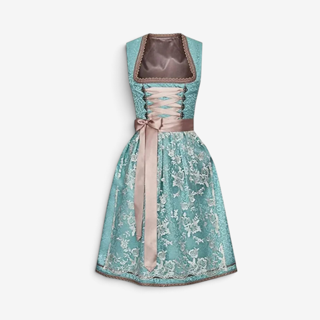 Sukienka dirndl damska z haftem i sznurowaniem | L&V - 6 - Livia-Moda
