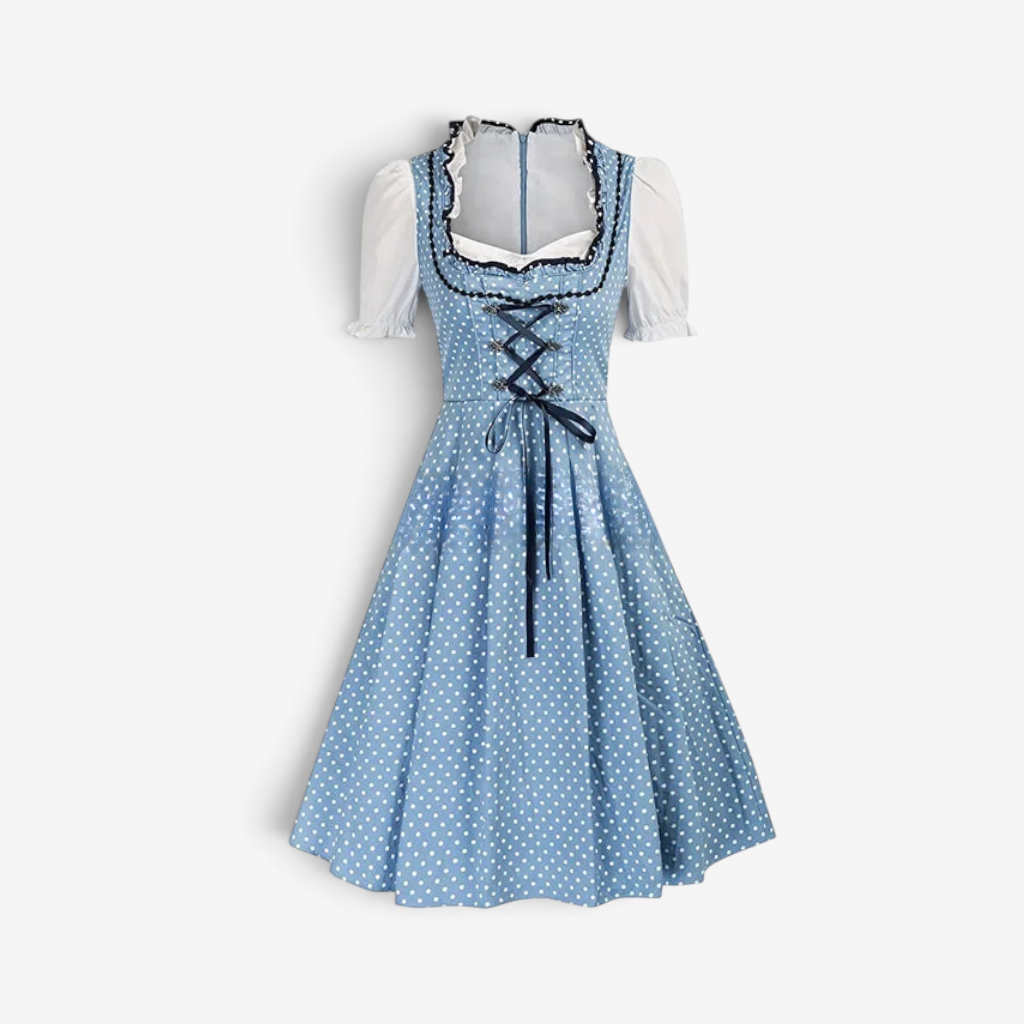 Sukienka dirndl damska z haftem i sznurowaniem | L&V - 12 - Livia-Moda