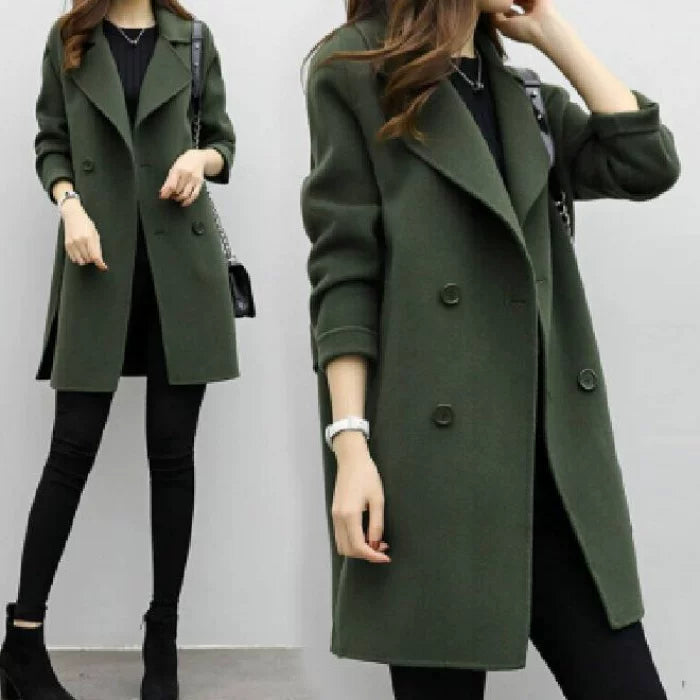 Jacket Women's Double-Breasted with Wide Lapels | L&S - 2 - London-stylehouse.com