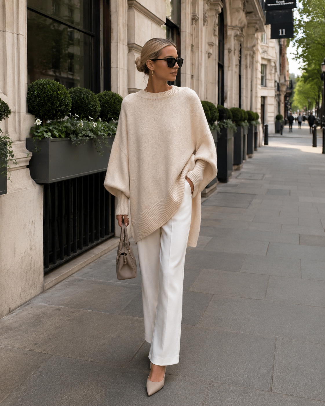 Pullover damski z luźnym krojem i długimi rękawami | L&V - 1 - Livia-Moda