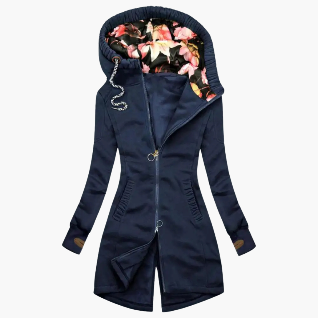 Kurtka damska o nowoczesnym kroju z dużym kapturem i praktycznymi kieszeniami | L&V - 2 - Livia-Moda