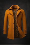 Wollmantel Herren mit modischem Kragen und praktischen Taschen | A&B - 1 - Annoboutique
