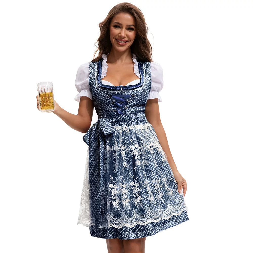 Dirndl Kleid Damen mit tailliertem Schnitt und verspieltem Design | A&Z - 1 - Atelier-Zofia