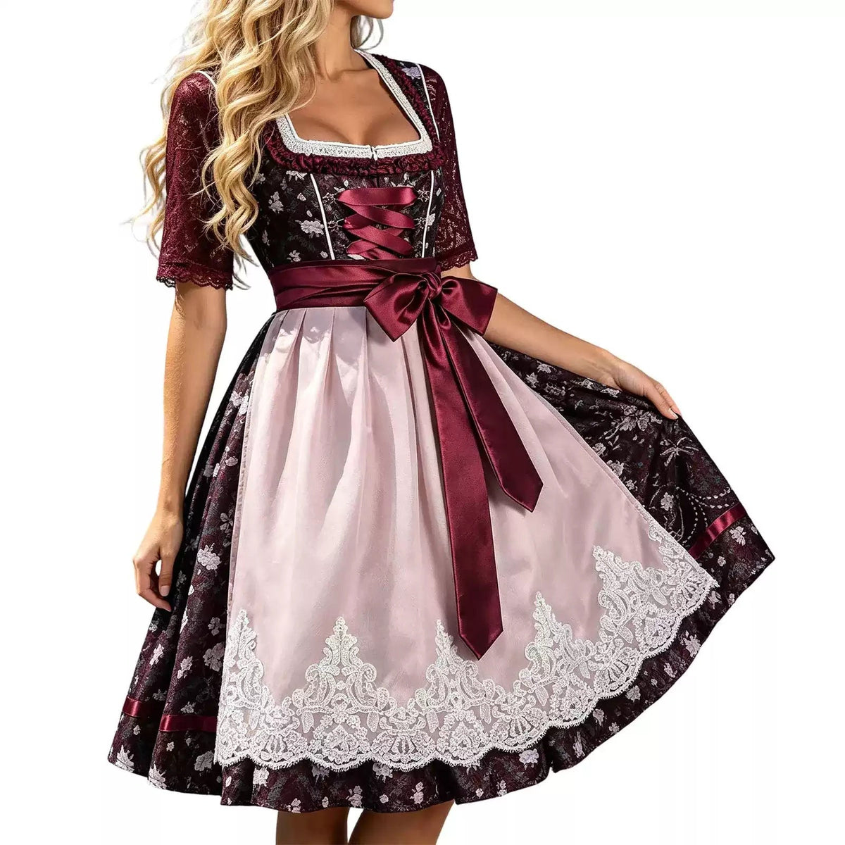 Dirndl Kleid Damen mit figurbetontem Schnitt und Schleifenakzent | A&Z - 1 - Atelier-Zofia