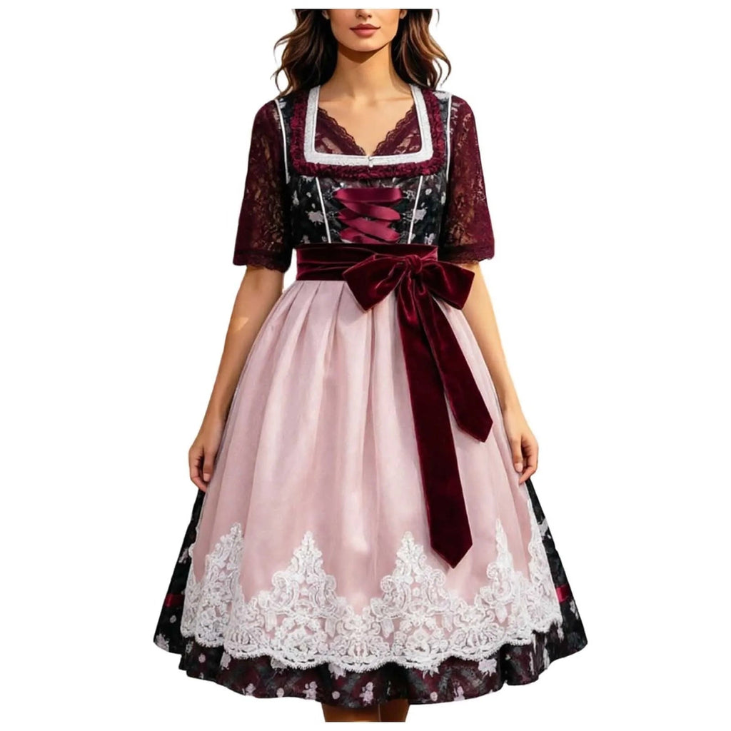 Dirndl Kleid Damen mit figurbetontem Schnitt und Schleifenakzent | A&Z - 2 - Atelier-Zofia