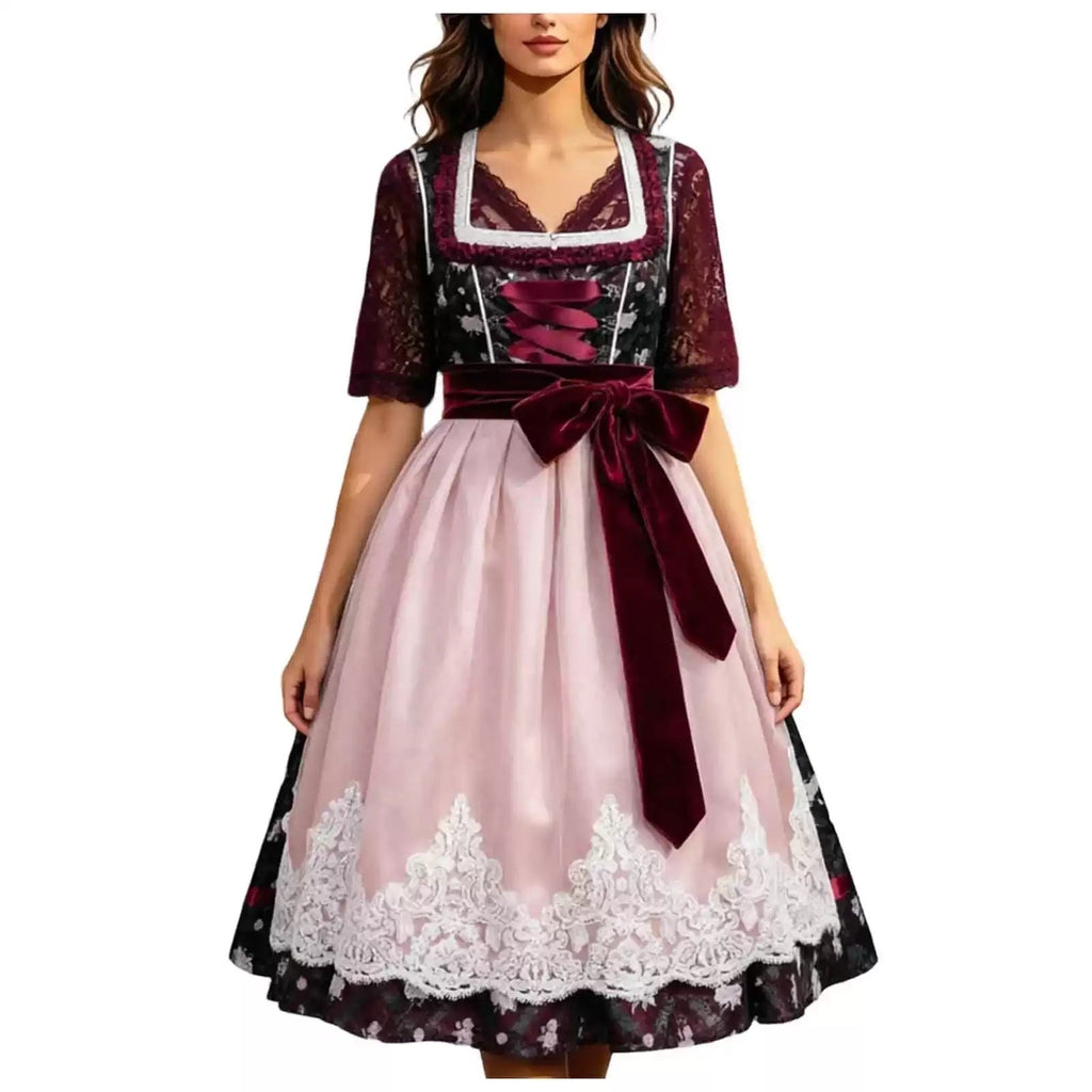 Dirndl Kleid Damen mit figurbetontem Schnitt und Schleifenakzent | A&Z - 4 - Atelier-Zofia
