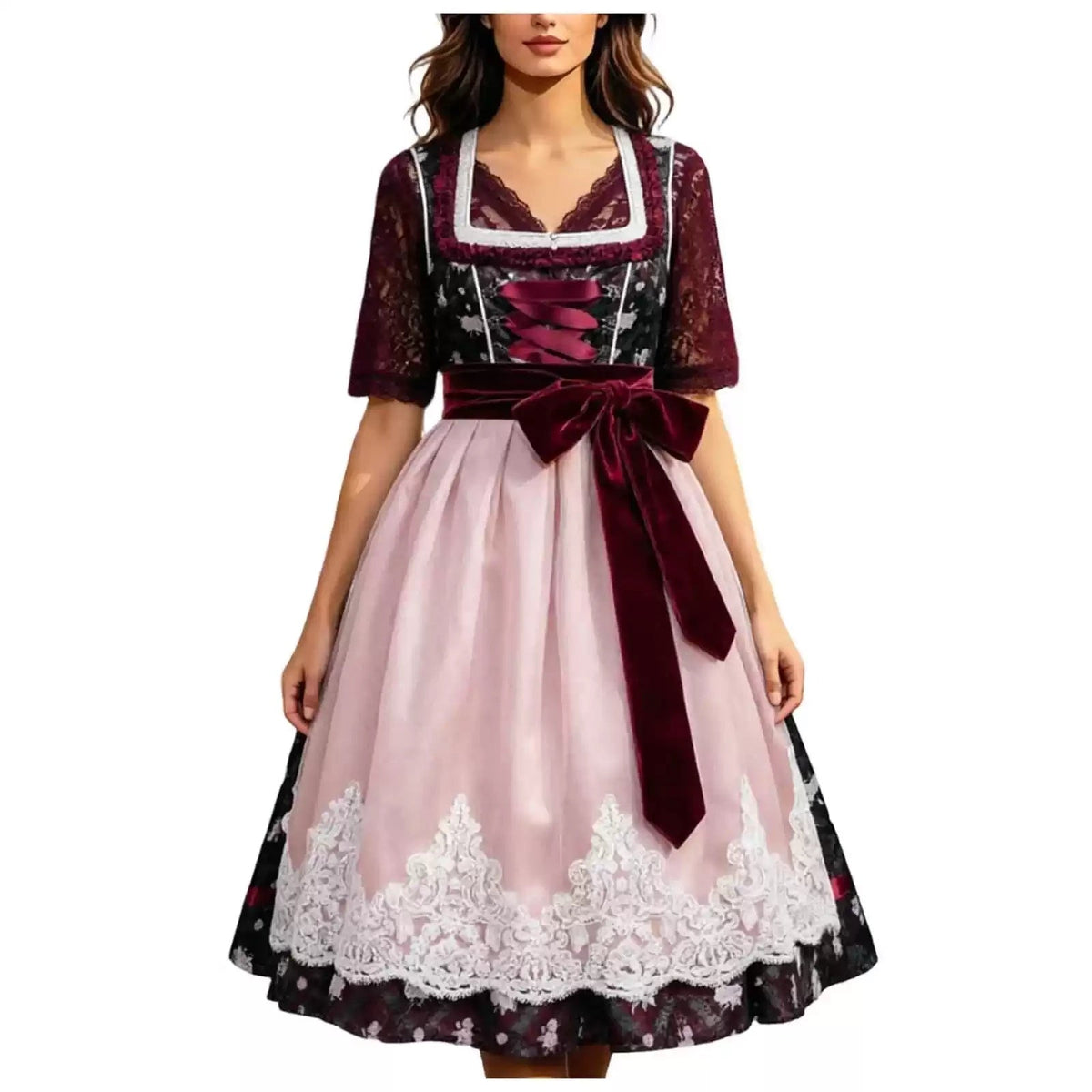Dirndl Kleid Damen mit figurbetontem Schnitt und Schleifenakzent | A&Z - 4 - Atelier-Zofia