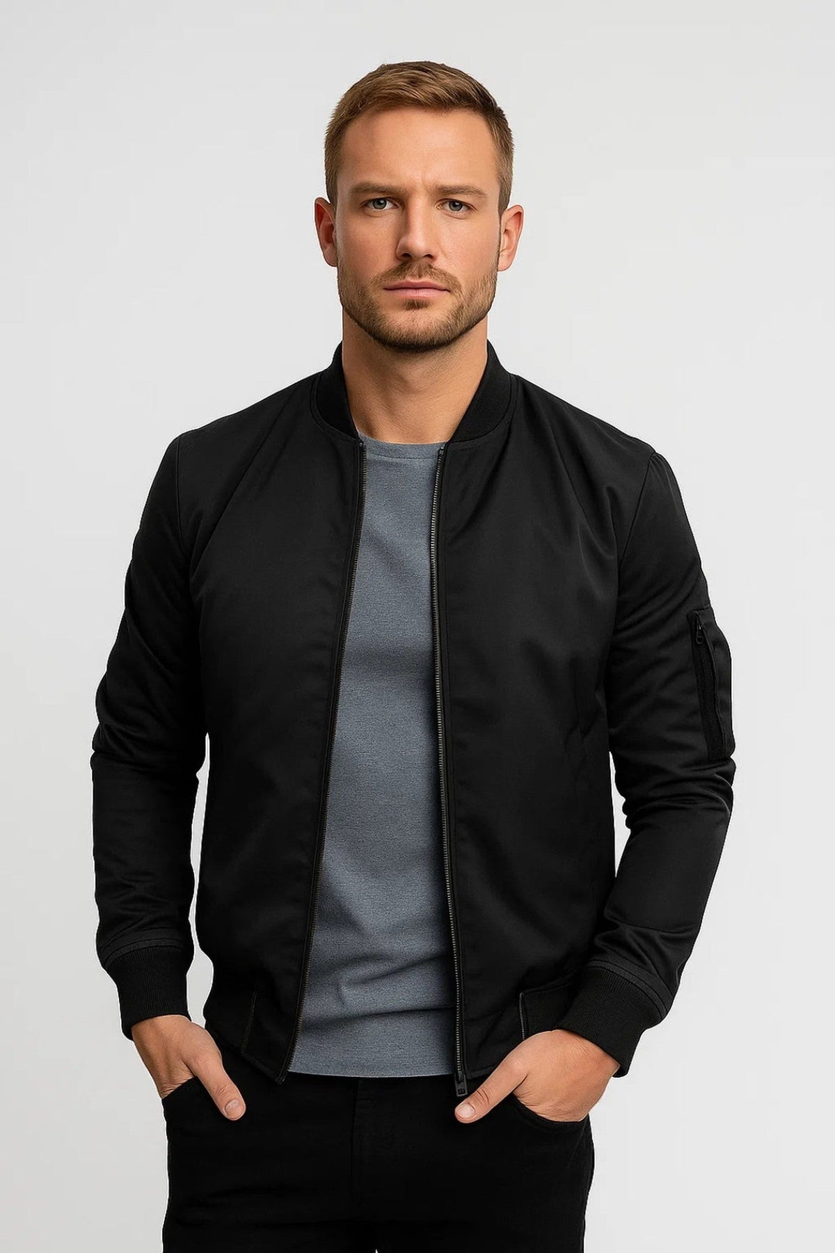 Herren Bomberjacke | Sportlicher Schnitt mit praktischen Taschen | A&B - 1 - Annoboutique
