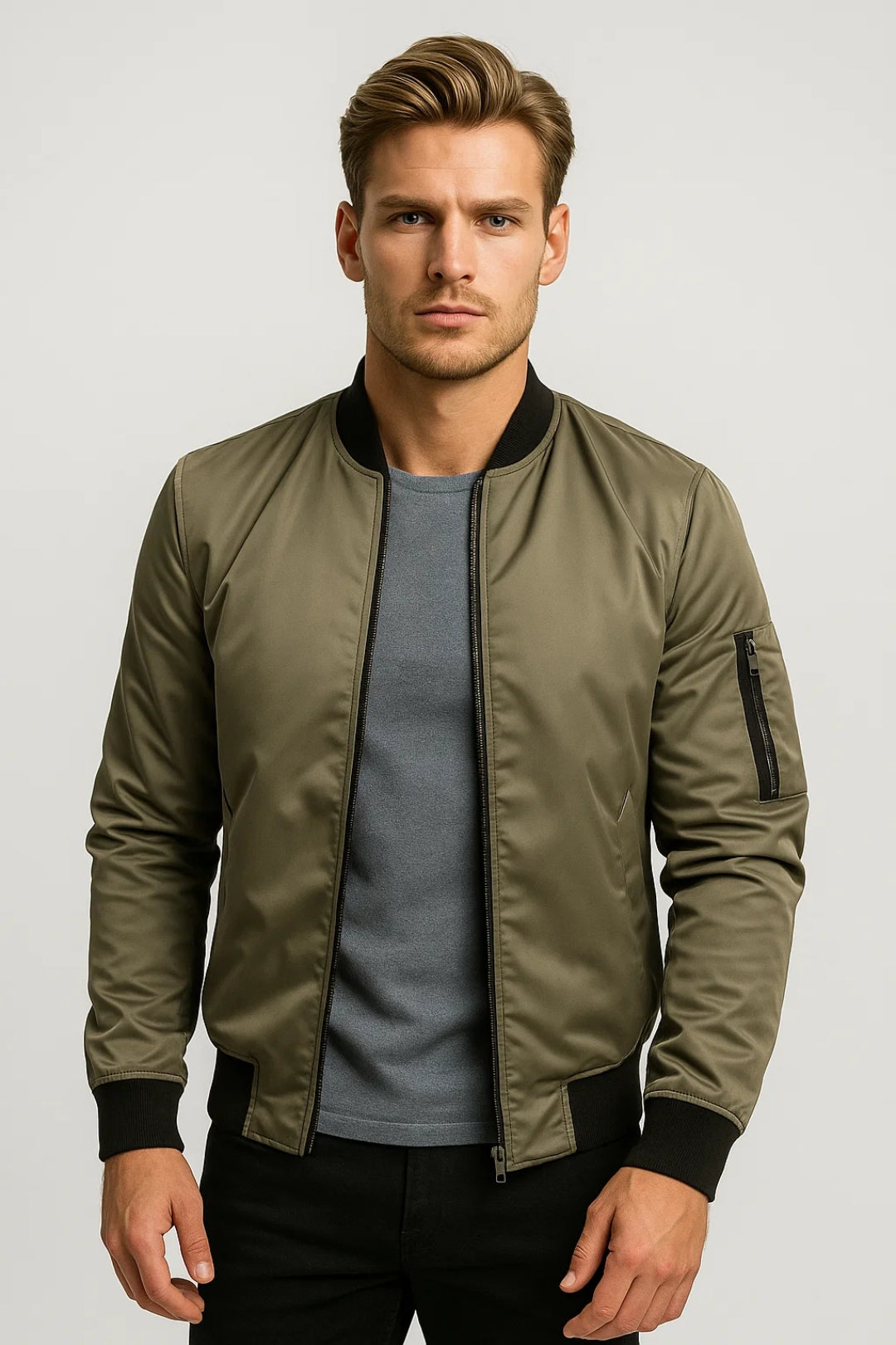 Herren Bomberjacke | Sportlicher Schnitt mit praktischen Taschen | A&B - 5 - Annoboutique