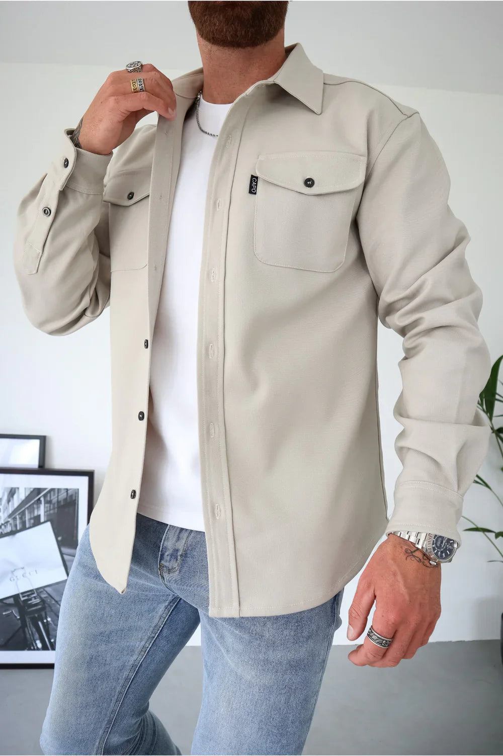 Herrenjacke mit zwei praktischen Brusttaschen und lässigem Schnitt | A&B - 12 - Annoboutique