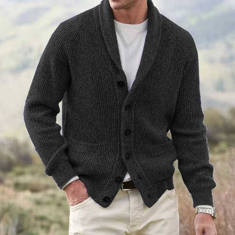 Herren Cardigan mit Revers und Knopfverschluss | A&Z - 9 - Atelier-Zofia